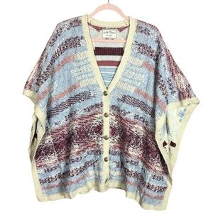Lucky brand intarsia‎ button up poncho